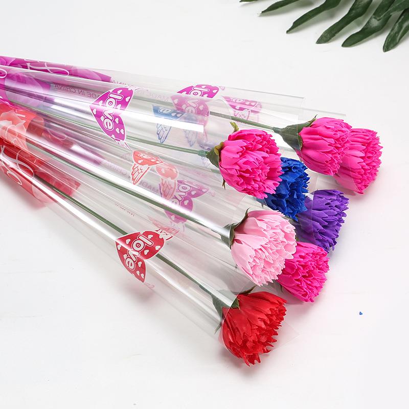 直销新款单支肥皂花仿真香皂玫瑰花康乃馨微商小礼品520母亲节活