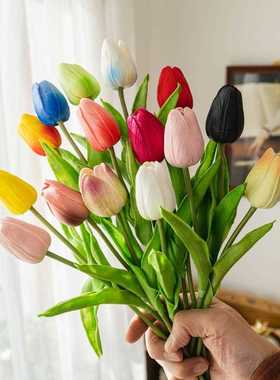 直销新款家居PU迷你郁金香跨境货源仿真花假花婚庆MW08081