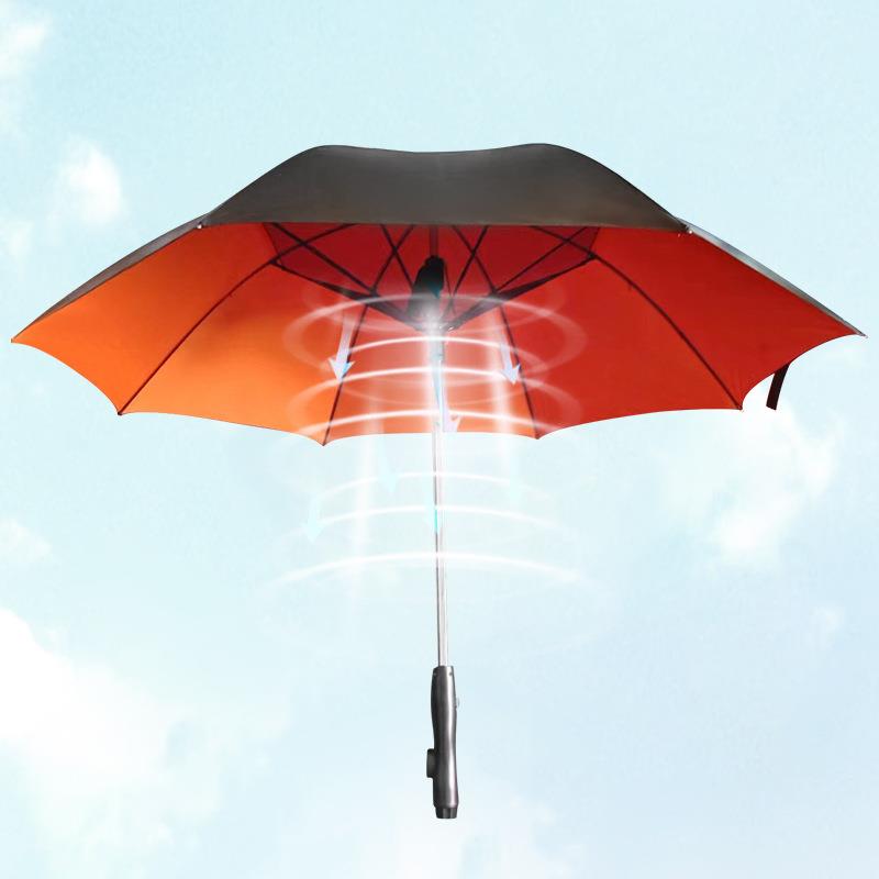 直销新款2024新款带风扇充电式喷雾雨伞晴雨两用伞防紫外线遮阳降