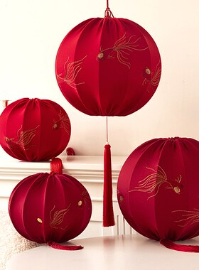 新年红色灯笼挂饰2025新款中式宫灯过年春节庭院阳台门口一对装饰