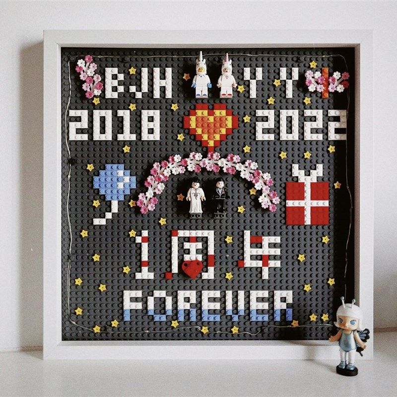 diy积木相框结婚礼物送新人一周年纪念意义情侣送新娘闺蜜生日