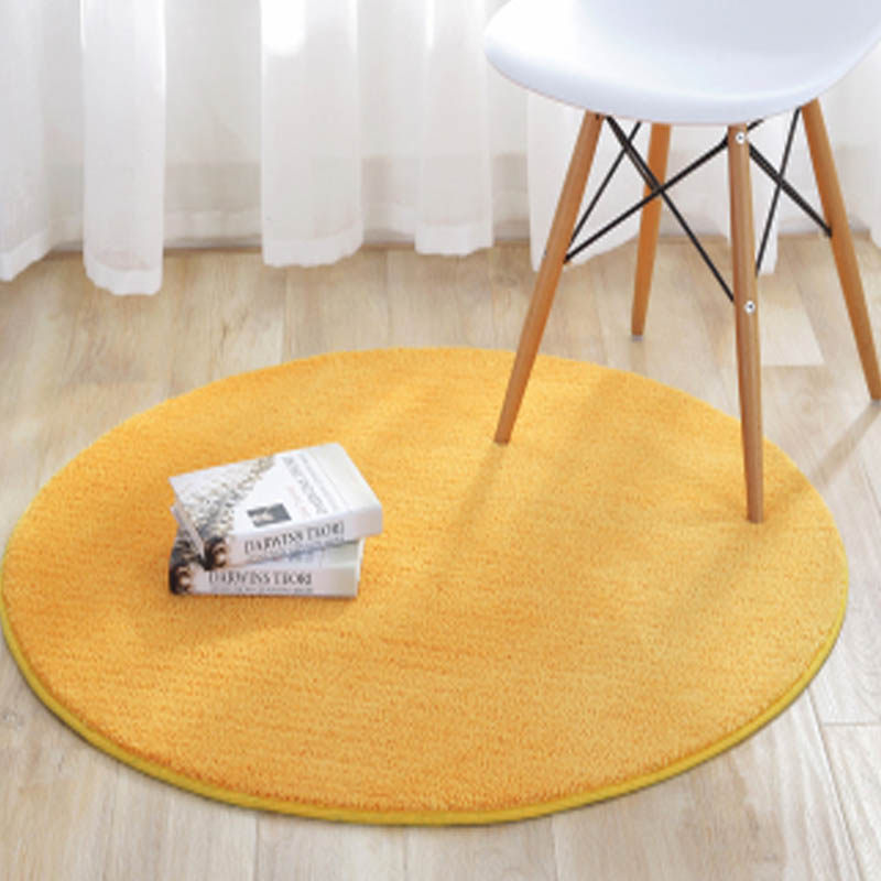 金黄色圆形地毯电脑转椅吊篮红色拍照地垫草坪绿色防滑幼儿园垫子