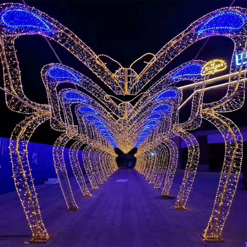 现货速发梦幻灯光节造型爱心形拱门时光隧道浪漫氛围布置户外景观