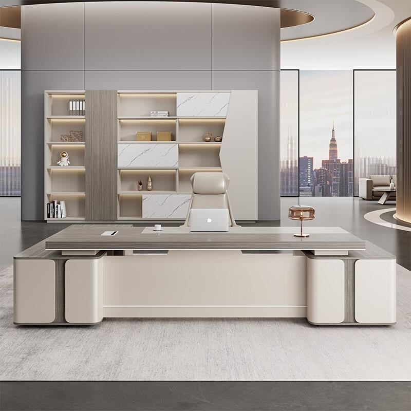 板老办ZKF公桌简约现代总裁桌椅组合理室大经气台主管轻班奢单人