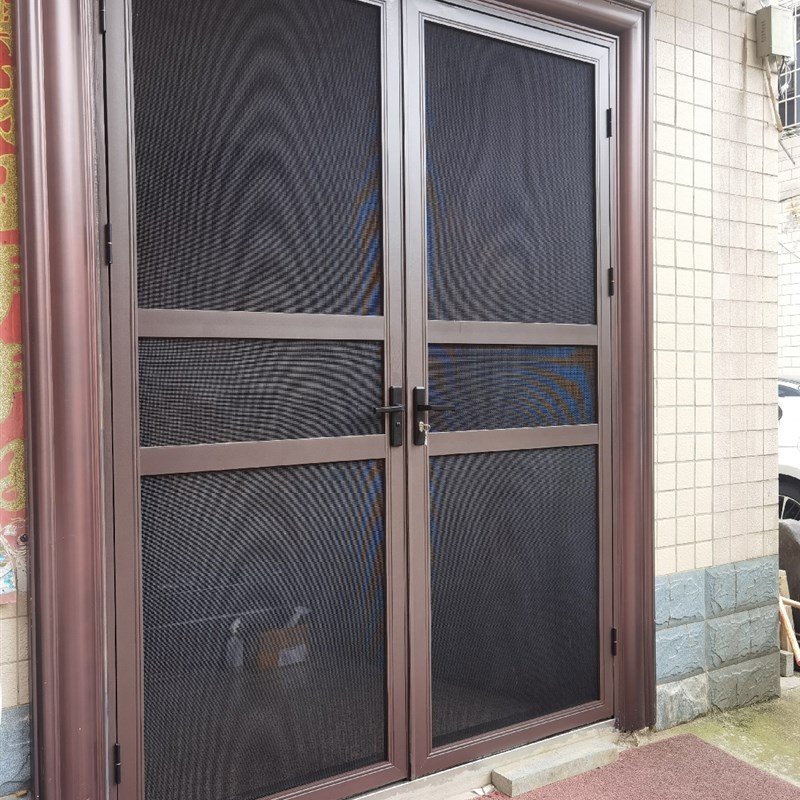 金刚网平开纱门纱窗定制厂家对开入户大门单开铝合金不锈钢防蚊