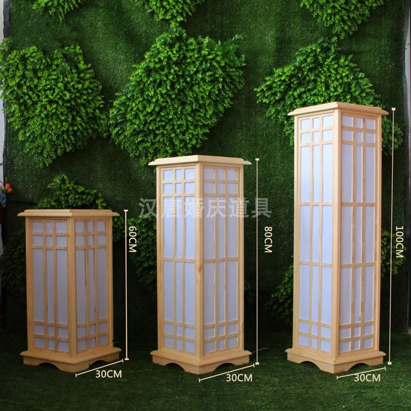 新款中式婚庆路引婚庆道具原木灯光方柱婚礼道具新中式路引布置