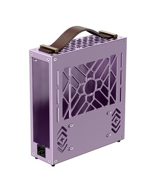 紫色M1铝合金mini迷你电脑机箱台式机小主电源套装diy办公外壳itx