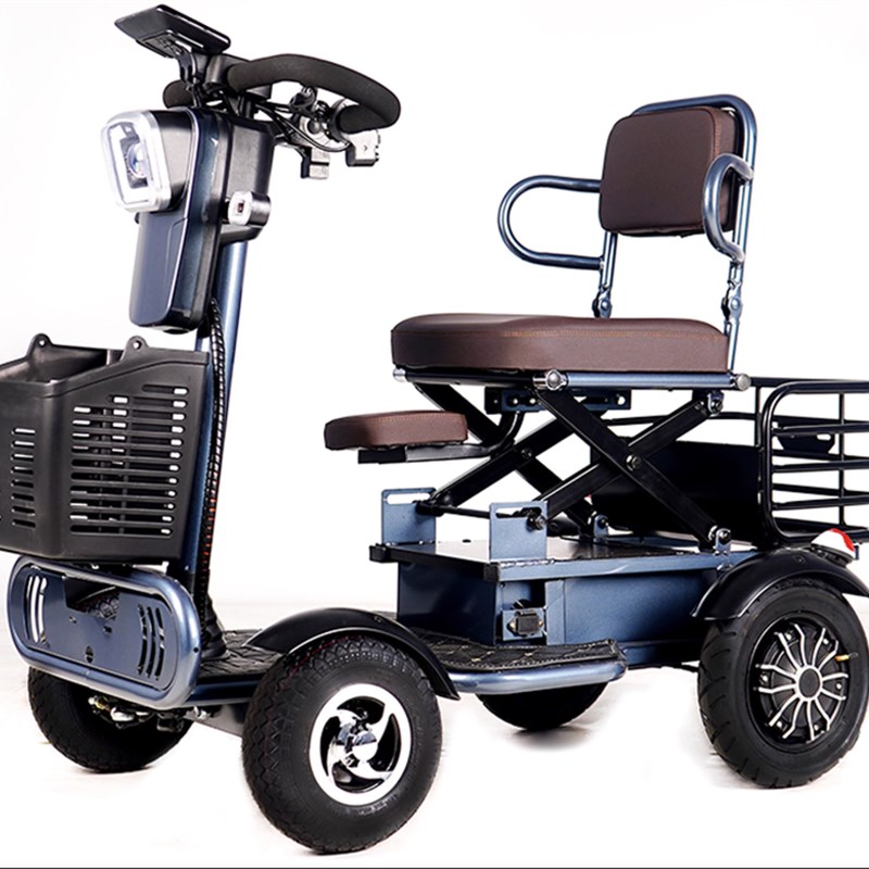 小巴士代步车四轮电动车Q60老年助力车老人残疾人单车电动四轮车