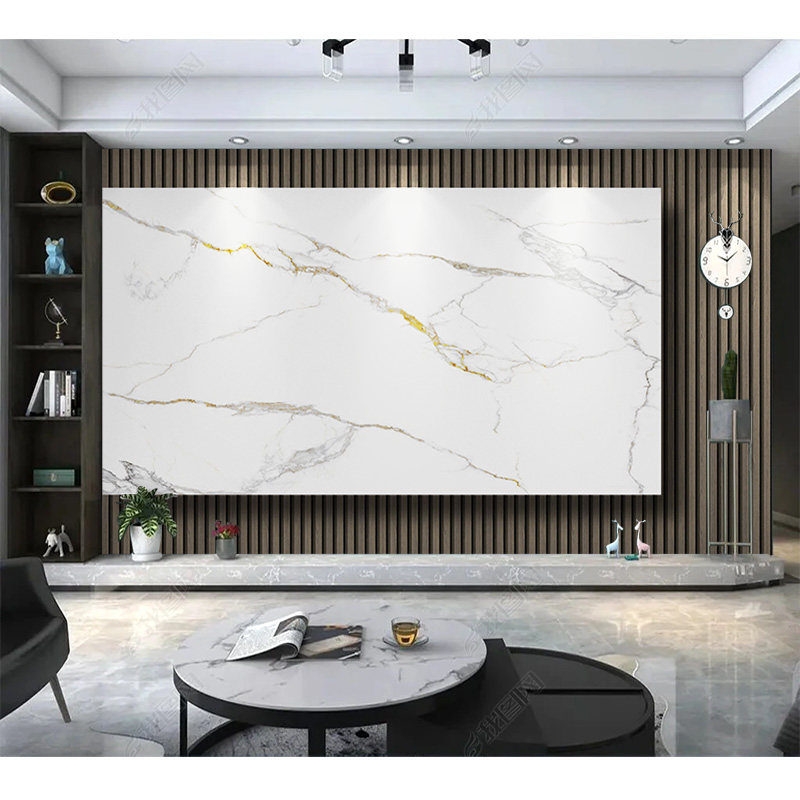现代客厅高档格栅壁布悬空大理石纹墙布电视背景墙纸立体几何壁纸