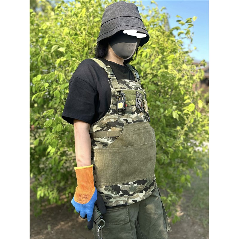 迷彩工具围裙耐磨工作男户外耐脏罩衣维修工多口袋女围腰定制logo