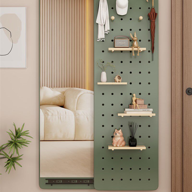 隐形穿衣镜隐藏全身镜子推拉贴墙A壁挂洞洞板简易可遮挡玄关试衣