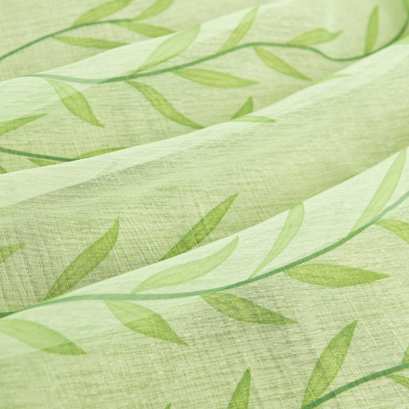 网红装饰ins布纱一体双层窗帘成品全遮光现代简约卧室客厅绿色纱