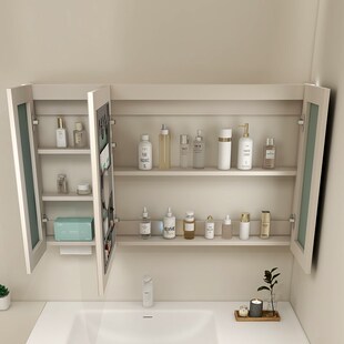 智能感应手扫镜柜美妆浴室镜柜挂墙式储物收纳带灯镜柜卫生间镜柜