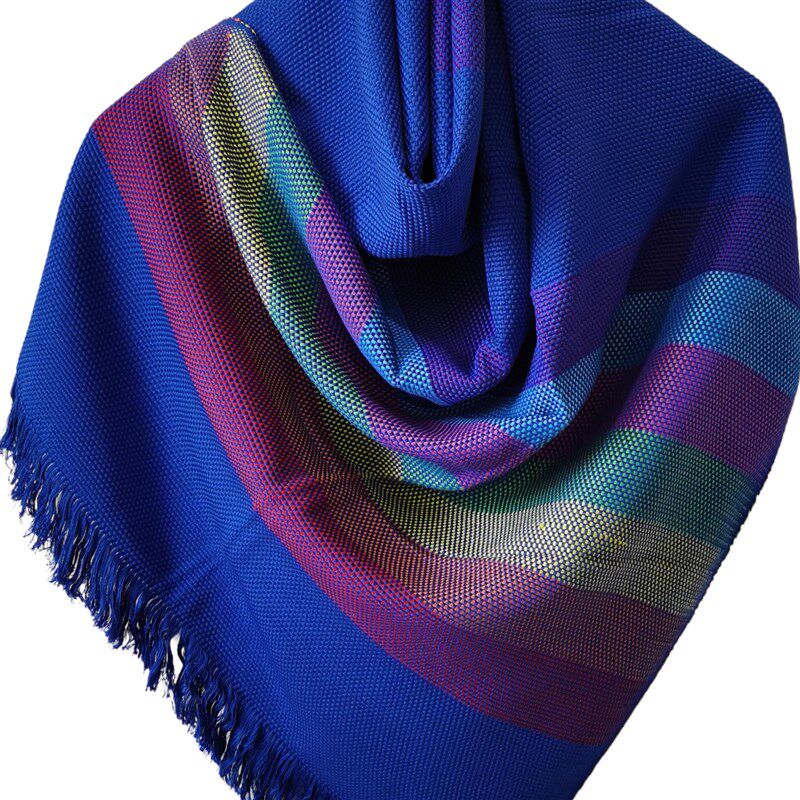 云南丽江特色摩梭手工高档披肩加厚加宽纯棉旅游空调披肩围巾两用