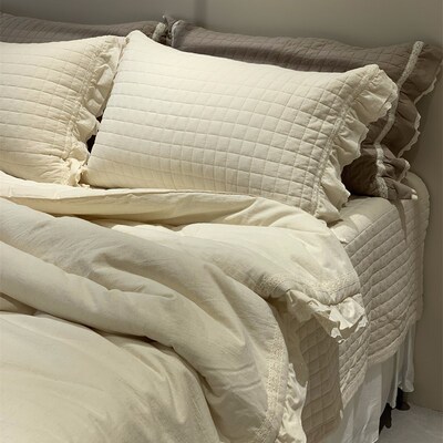 ins风少女心纯色床盖春秋冬被芯子纯棉全棉床盖三件套T少女心200c