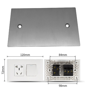 不锈钢118型空白面板86开关插座线盒装饰暗盒盖板 耐高温防火脚踩