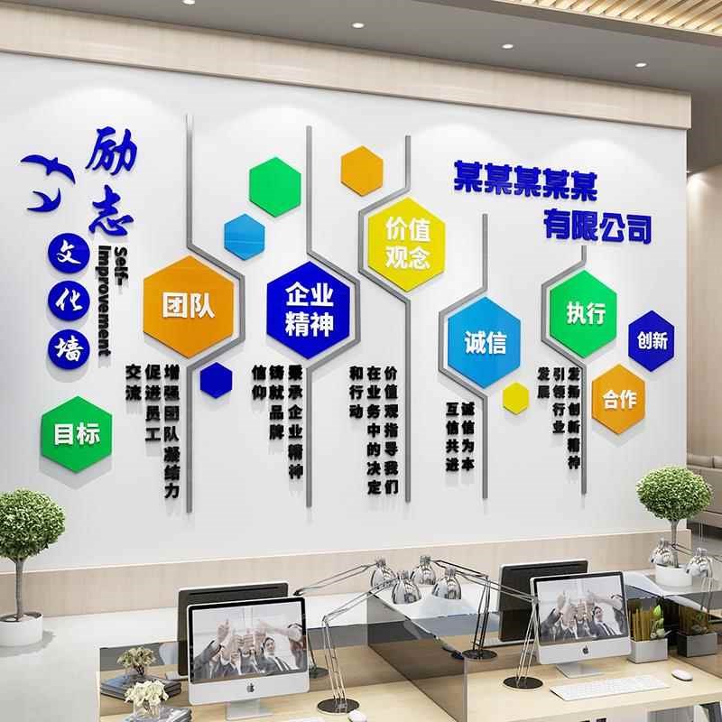 办公室励志标语墙贴画会议室企业公司文化墙面氛围布置装饰高级感