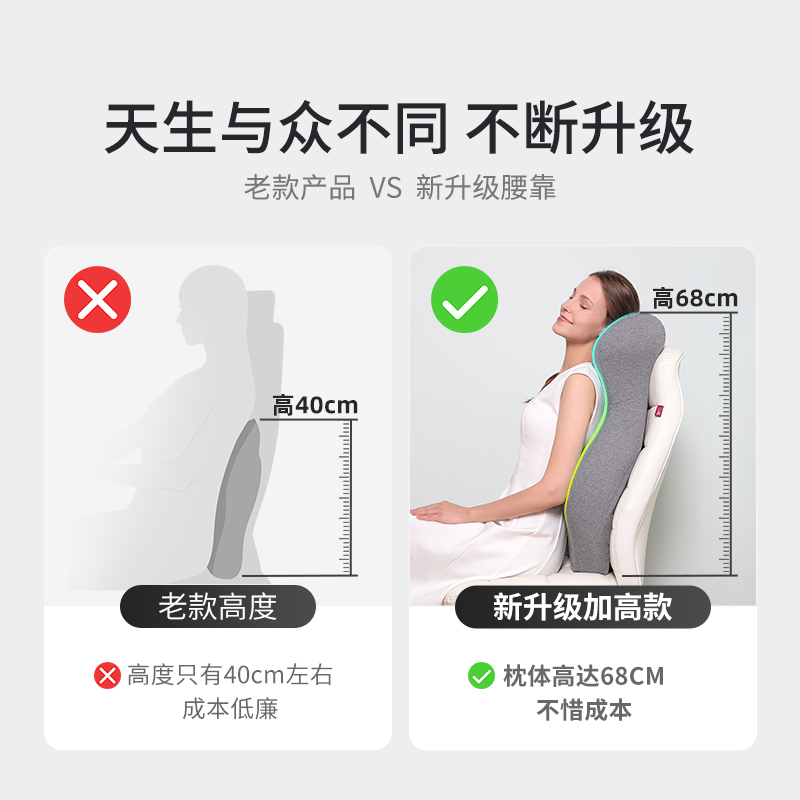 加高护腰靠垫仰睡护颈座椅靠背垫椅子腰垫久坐靠枕办公室午睡神器