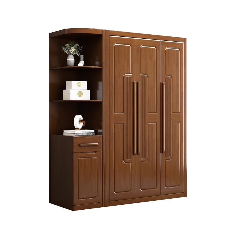 实木衣柜原木全实木对开门现代简约家用卧室小户型收纳衣柜大衣橱