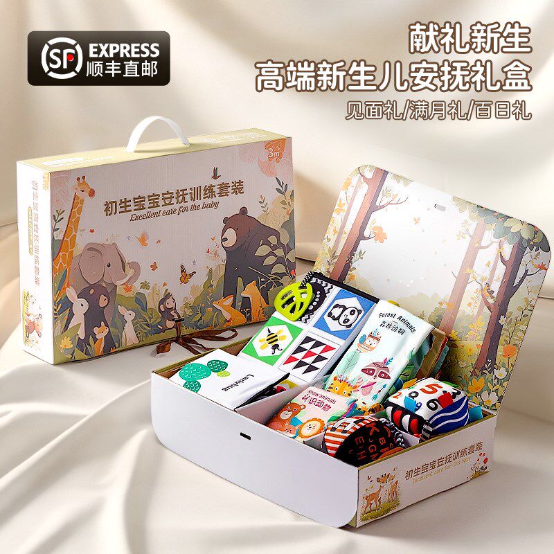 新生儿训练礼盒宝宝布书婴儿玩具月子见面礼满月礼物可啃咬撕撕书,玩具/童车/益智/积木/模型,宝宝布书/撕撕书/忙碌书,淘宝优惠券,粉丝福利购,淘宝优惠卷