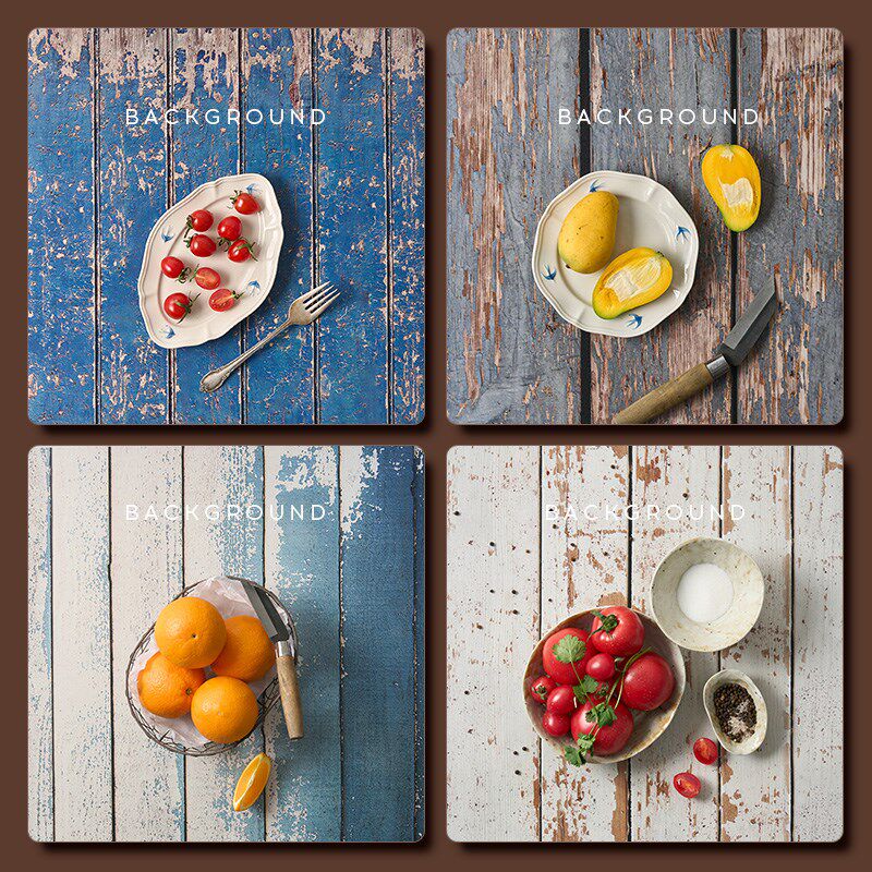 美食摄影背景板 双面PVC防水轻便高级感餐厅糕点静物产品拍照道具