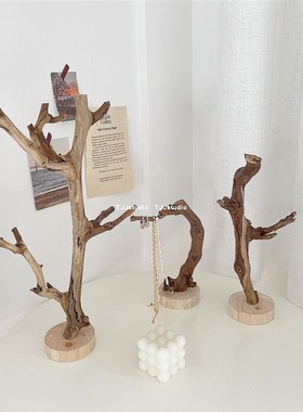 TJJ丨原木树杈摆件ins冷淡风书架客厅树枝摆设饰品Y摄影拍摄道具