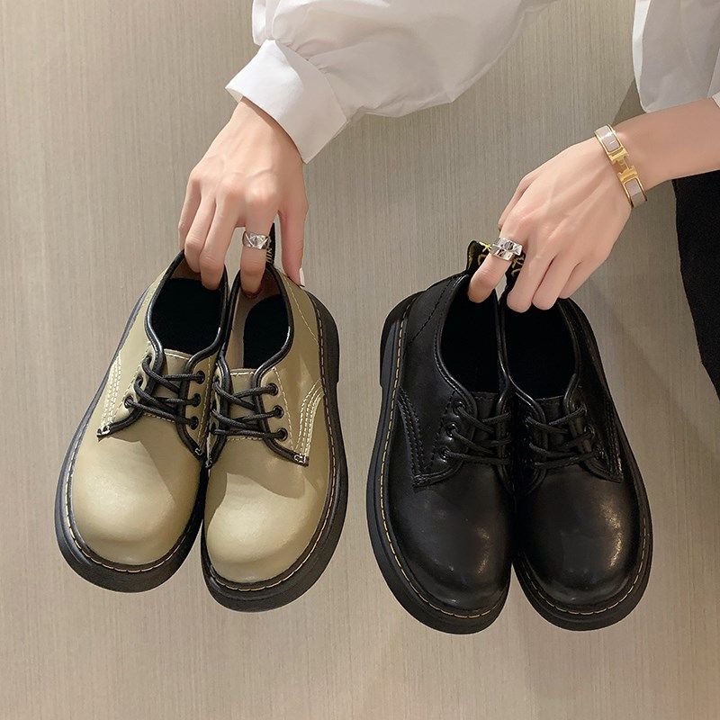 小皮鞋女2024年春秋季新款英伦风女鞋中跟学院黑色厚底松糕单鞋女,女鞋,深口单鞋,淘宝优惠券,粉丝福利购,淘宝优惠卷