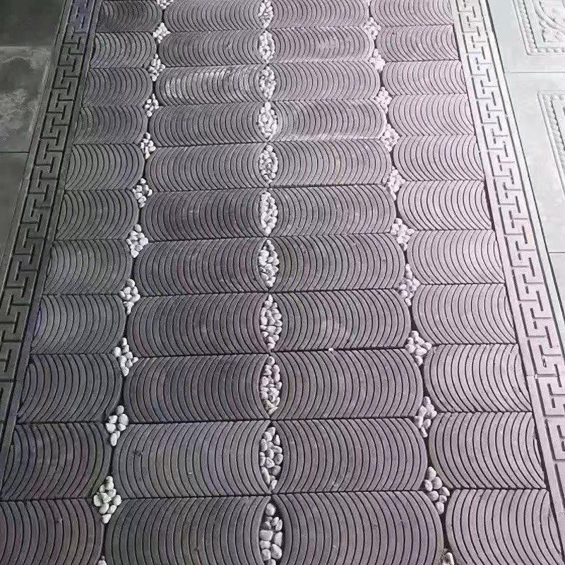 青瓦仿古装饰立瓦铺地立瓦半圆筒瓦中式庭院小青瓦拼花装饰瓦片条