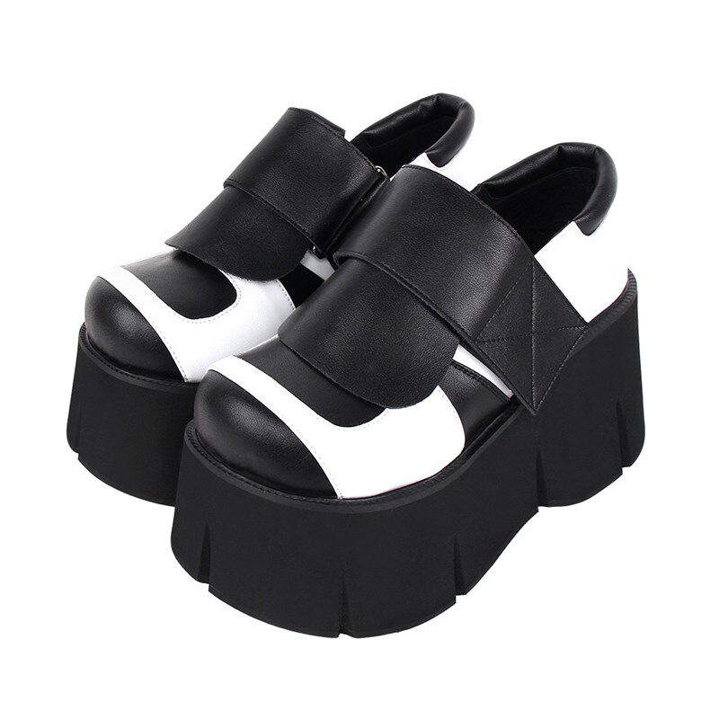 2024春季新品Lolita punk鞋圆头系带厚底松糕鞋C3924