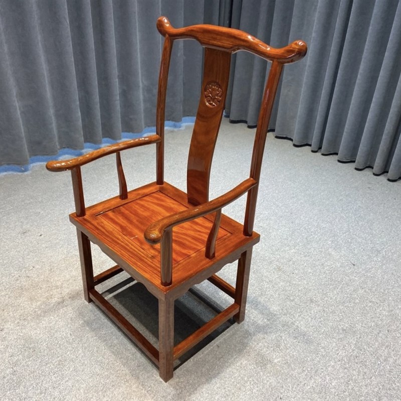 红塔利禅椅奥坎实木圈椅原木官帽椅新中式主人椅茶桌椅太师椅客椅