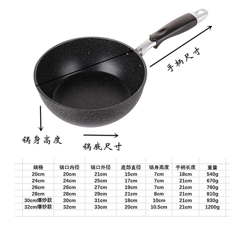 超轻麦饭石不粘炒锅小号少油烟炒菜锅小炒锅平底锅多用煎锅中餐厅