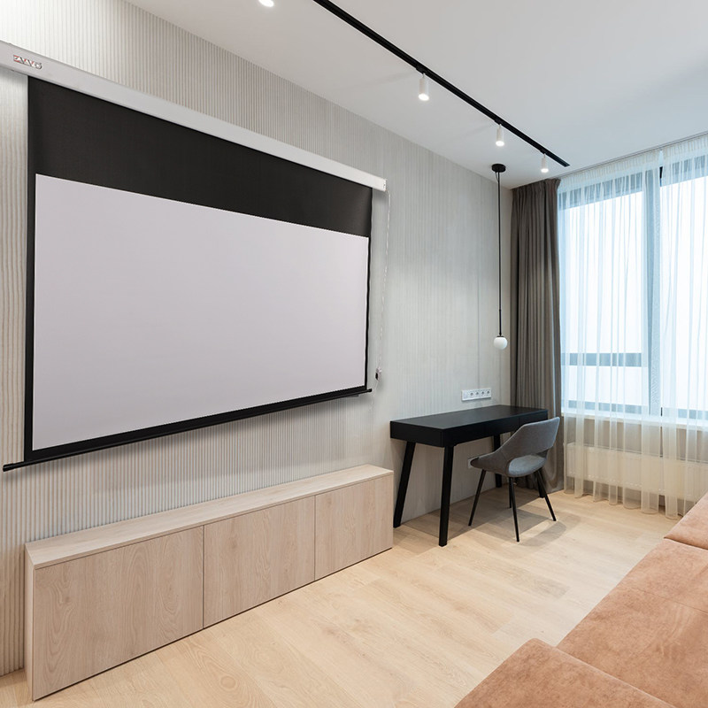ZVVO高清电动遥控幕布投影幕布无线遥控幕布100寸120寸150寸升降