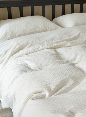 A类原棉 无染白色床品四件套全棉纯棉民宿酒店床单被套床上用品