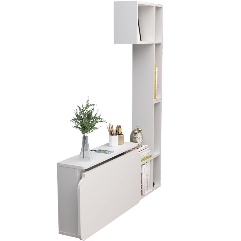 悬空壁挂式墙上折叠书桌电脑桌实木悬浮式床尾书柜一体学生写字桌,住宅家具,电脑桌,淘宝优惠券,粉丝福利购,淘宝优惠卷