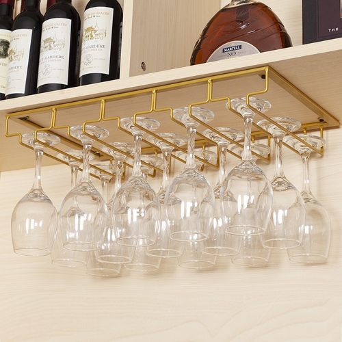 金色红酒杯架倒挂酒柜高脚杯架收纳酒吧葡萄酒杯架悬挂吊杯架包邮