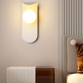 壁灯卧室床头灯简约客厅装 饰背景墙壁灯极简书房过道楼梯灯具