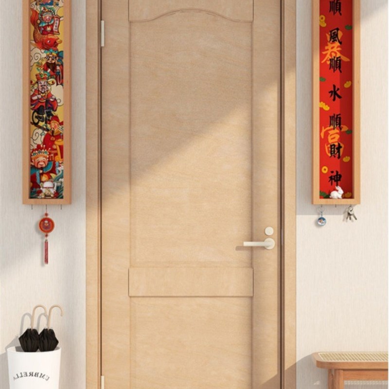 入户墙上乔迁玄关装饰画室内顺水顺财神挂画装饰竖版长条壁画图片