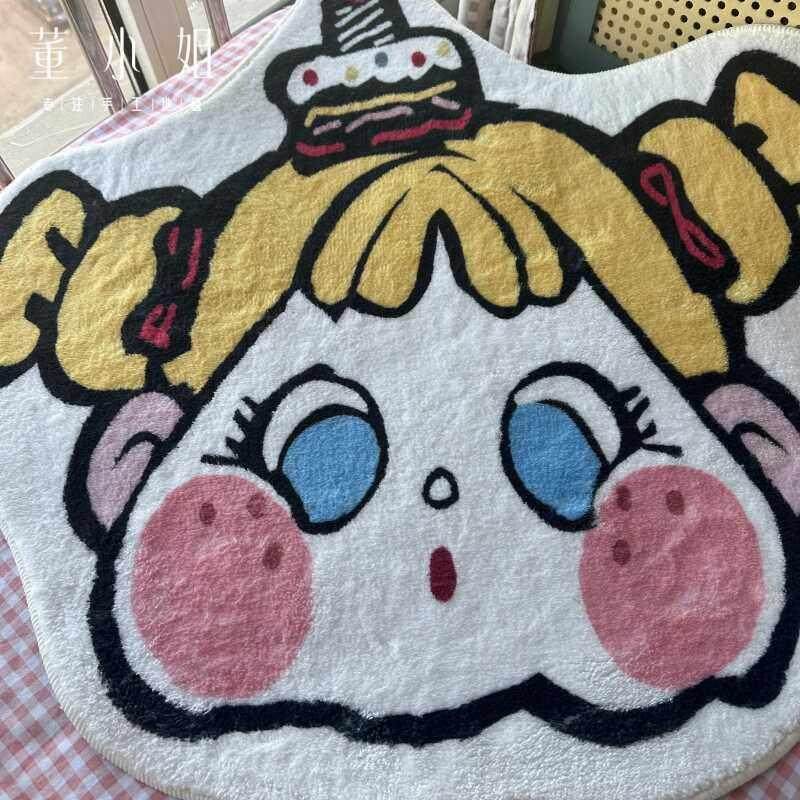 可爱的小辫子女孩卡通客厅卧室地毯装饰地板垫,居家布艺,地毯,淘宝优惠券,粉丝福利购,淘宝优惠卷
