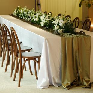 轻奢水晶缎面甜品台桌布高级感布置桌布可定制沙龙商务会议餐装饰