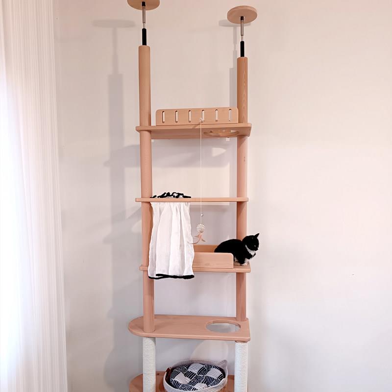自有工厂加工榉木实木猫爬架自制猫爬架实木板切割Diy切割打孔猫
