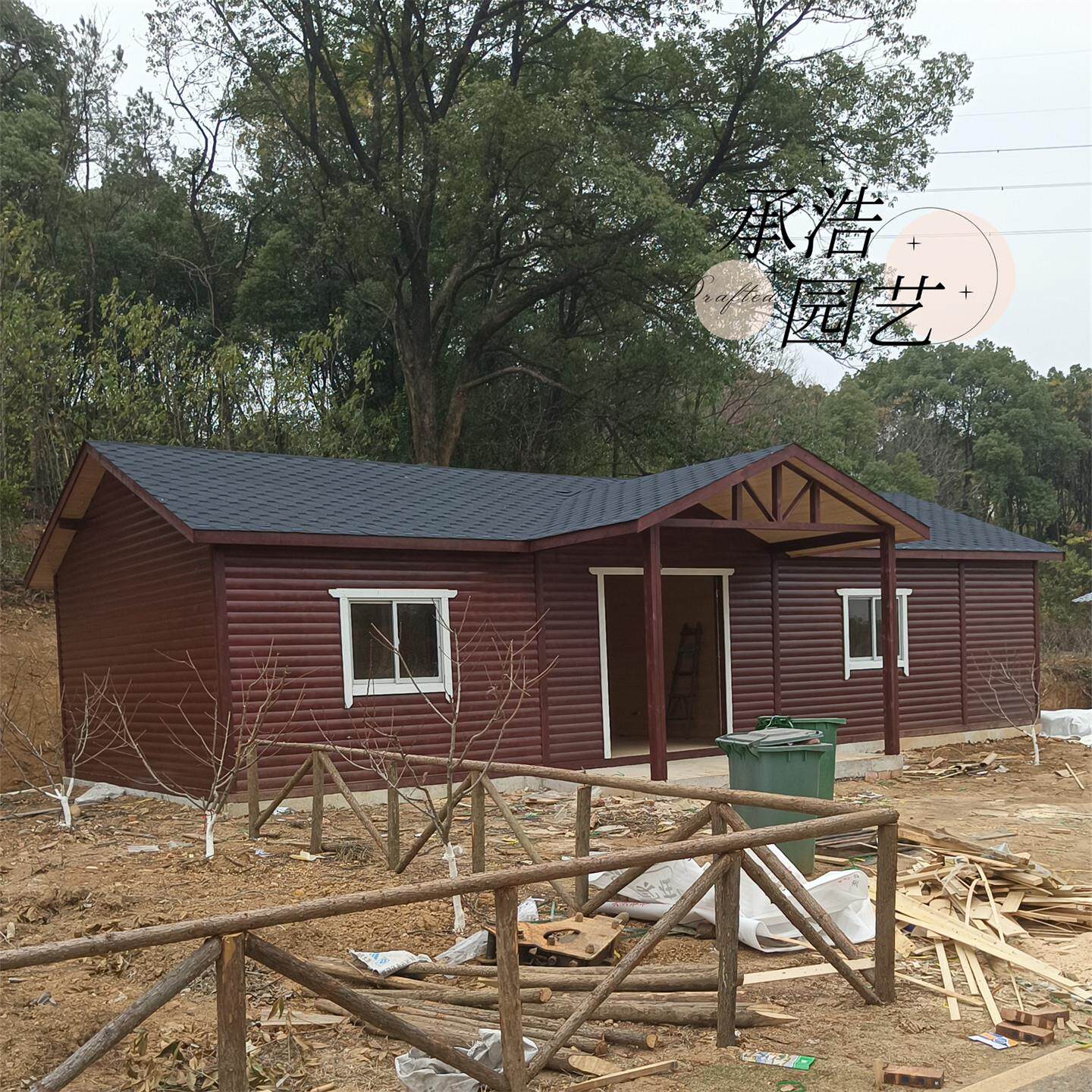 防腐木小型木屋别墅移动户外售货亭木屋建造定制度假屋休闲农场木