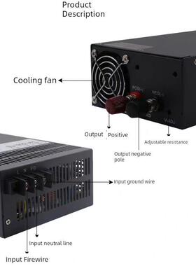 大功率S-1000/1200/1500/2000/2500/3000W直流明威12V24V工业开关