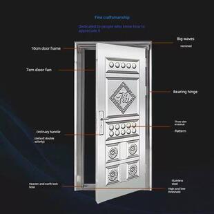 304不锈钢加厚入户防盗门农村自建房不锈钢进户门工厂直销定制