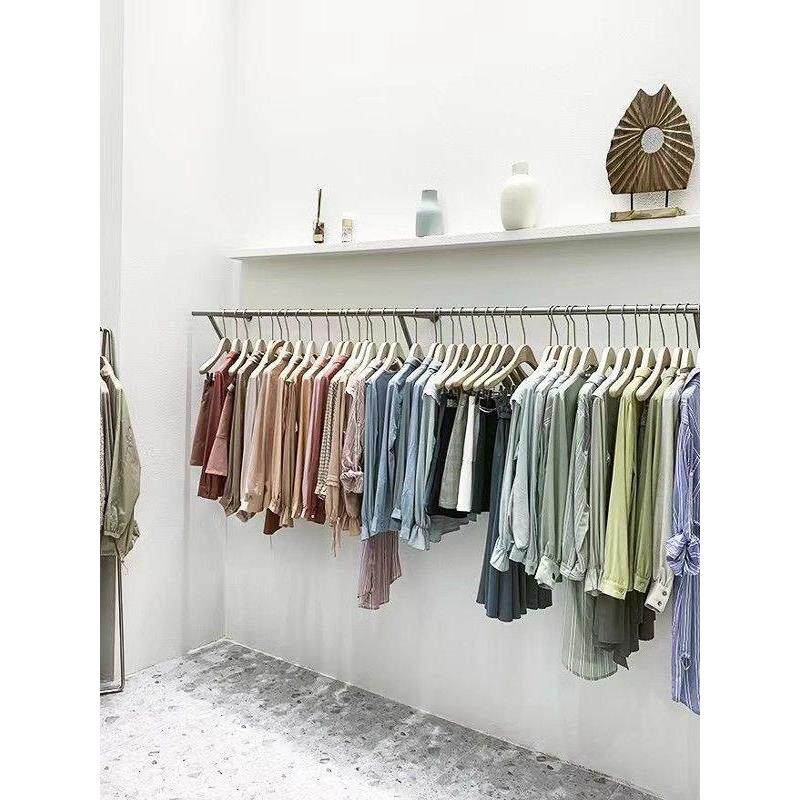 服装店展示架不锈钢拉丝上墙壁挂女装童装店铺货架侧挂陈列架定制