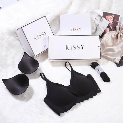 正品kissy内衣经典款无痕无钢圈聚拢文胸套装女如舒适背心胸罩吻