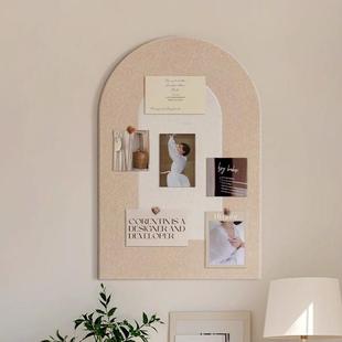 拱形毛毡板自粘墙贴照片墙免打孔留言板软木板墙面装饰高级感