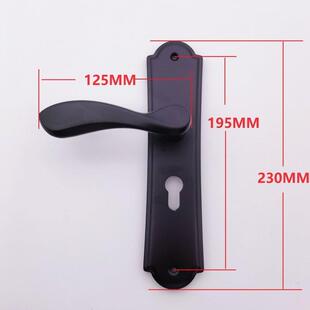黑色简欧室内门办公室卧室木门板手锁带钥匙插芯小50锁体孔距195