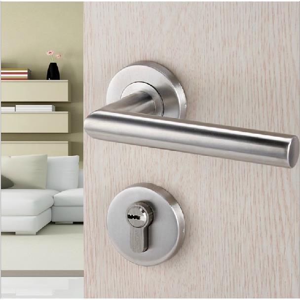 不锈钢防火门锁 S02-003分体锁72*55门锁 医院办公楼双弯把手门锁