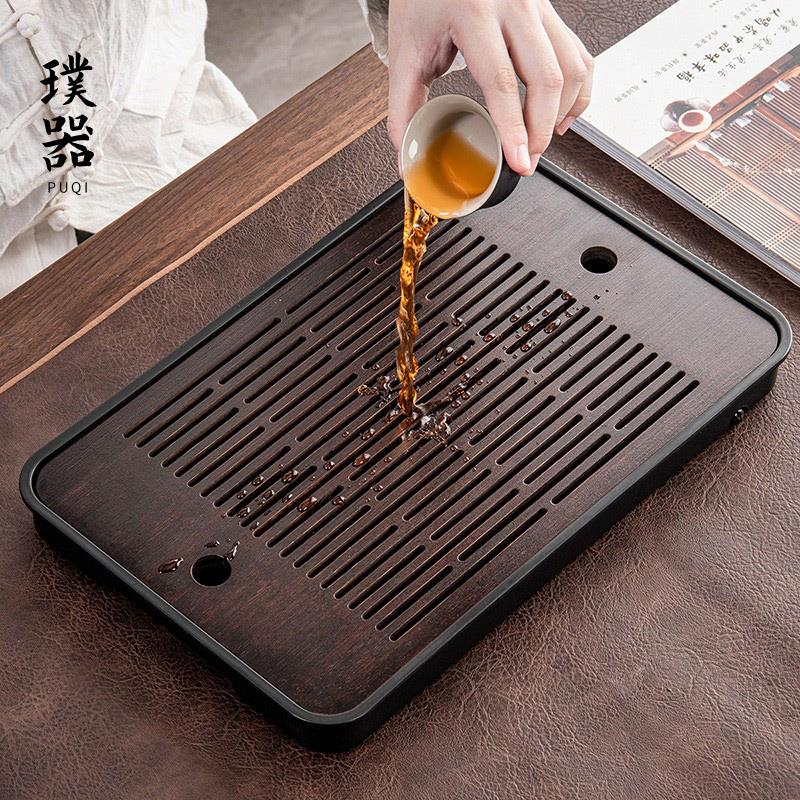 茶盘家用现代简约小型实木沥水托盘办公室干泡茶台功夫茶具茶海