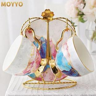moyyo轻奢骨瓷欧式 小奢华陶瓷下午茶杯具小精致 咖啡杯碟套装 英式